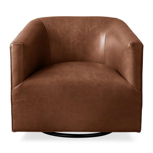 Ellison Leather Plinth Swivel Chair